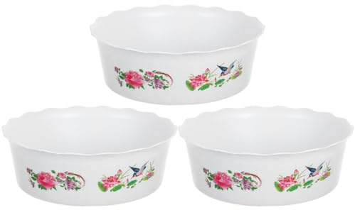 Happyyami Maceta de loto no porosa, 3 macetas hidropónicas de plástico, maceta para bonsái, maceta de orquídea, terrario, pecera, cuenco de nenúfar, cuenco de narciso para cactus y suculentas
