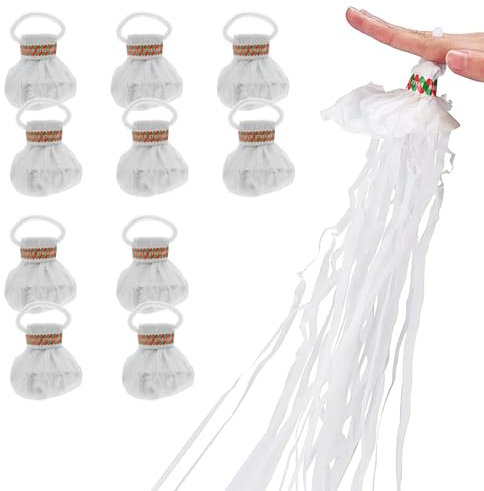 10 Pezzi Streamer per Feste, Compleanno Filanti, Lancia Stelle Filanti, per Matrimoni, Compleanni, Feste di Natale, Bianco