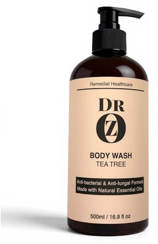Dr Oz AntiBacterial Antifungal Body Wash with Tea Tree - For Acne, Folliculitis, Jock itch, Athletes foot, Body odor and Ringworm. For Healthier Skin. 500ml