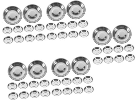 Hoement 50pezzi Ciotole Inossidabile Sottopiatti Per Salsa Condimenti e Antipasti Versatile Per Ristoranti e Domestiche