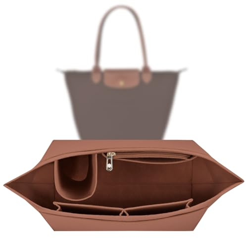 Sunshine smile Organizer für Longchamp Tasche,Organizer für Longchamp Pliage M,Tascheninnenorganizer,Taschenorganizer,Multi-Pocket Felt Handbag,Filz Taschenorganizer mit Mehreren Taschen