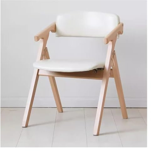 Massivholzrahmen Esszimmerstühle 4er Set Stapelbare Holzstühle mit abnehmbarem Bezug Faltbar Extra Stuhl für Esszimmer Küche Büro PU-Material