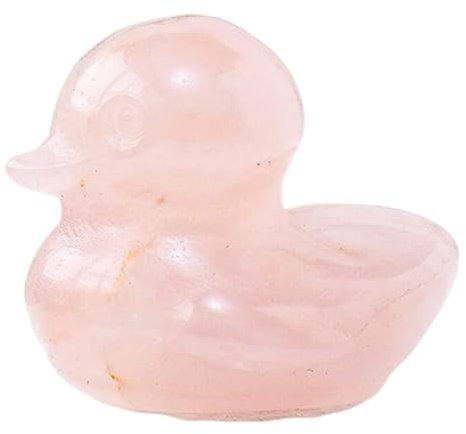 WYLZLKX WBANGIAO Duck Figurine Statues Home Decoration Animal Sculptures Miniature Duck Collectible Aventurines Crystal Figurines for Hom.Rose Quartz