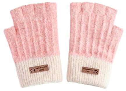 Mitaines sans doigts pour femmes, gants d'hiver sans doigts pour dames, mitaines thermiques tricotées demi-doigts, gants d'hiver chauds pour le travail, le dactylographie, les activités de plein air