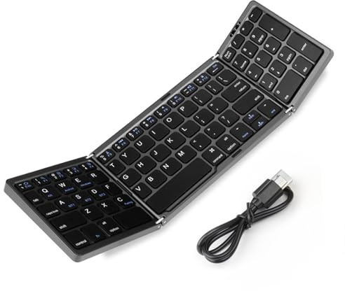 Clavier Pliant sans Fil, Petit Clavier Multi-appareils-Clavier Pliable Multi-système Compact pour Smartphone, Ordinateur Portable, Tablette