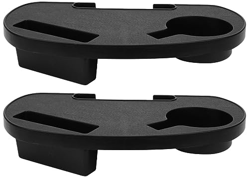 Portavasos para Silla Clip Lateral, 2 Piezas, Plástico Negro | Silla de Playa y Tumbona, Instalación Rápida, Fácil de Mantener, Uso Exterior
