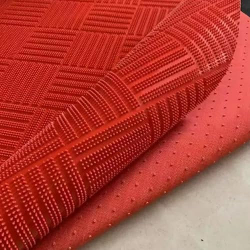 Tapis de Garage Tapis de Sol en Caoutchouc Souple, Revêtement de Sol de Garage Double Face Antidérapant, Tapis de Box Intérieur/ Extérieur pour Chevaux, Tapis de Sol de Garage en Caoutchouc Épais(Red,