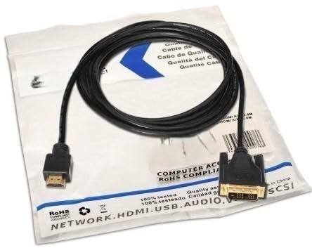 watiowave Câble DVI vers HDMI 3.0 M, DVI 18+1/M vers HDMI A/M, idéal pour connecter des appareils vidéo à des écrans et projecteurs.