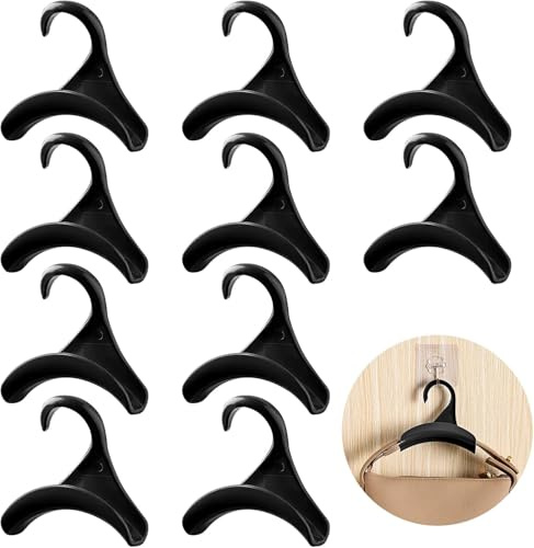 HENGBIRD Lot de 10 crochets de suspension pour sac à main - En polypropylène - Pour suspendre des sacs à dos, sacs d'école, ceintures, écharpes