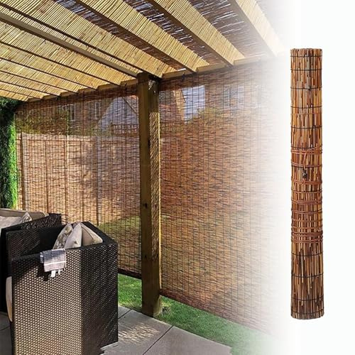 Lichtfilter Bambusrollo Natur Schilf Vorhang Strohjalousien 50 60 70 80 90 100 110 120 130 140 150 cm Schilfvorhänge Nach Maß(80x80CM(WxH))