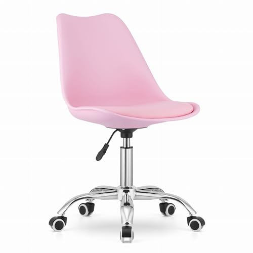 FORTENA vModernes Bürosystem: Schreibtisch und Drehstuhl in vielen Farbvarianten. Klappfunktion des Schreibtisches. (Stuhl, Rosa)