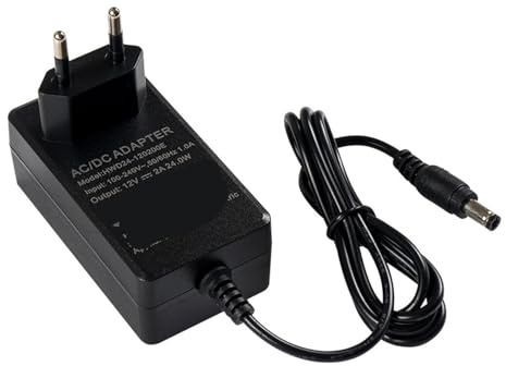 Adaptador de Corriente estándar Europeo de 12 V 2 A, Fuente de alimentación for monitoreo de Tiras de luz LED de 24 W