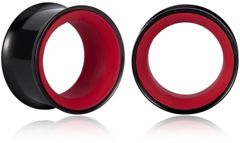 Vankula Ohr Tunnel 1 Paar Double Flared Flesh Plugs Ohrendehner Einfache Edelstahl Ohrpiercing Ohrloch dehnen Schmuck für männer damen 6mm bis 25mm