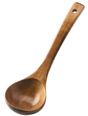 Flaroey 1 Cuchara Sopera de Madera de Gran Capacidad para Cocina, Utiliza una Cuchara para Cocinar una Alta Temperatura, Cómoda y Duradera A