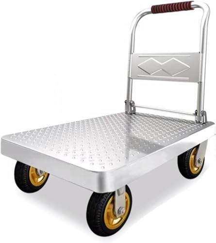 Robuster Flachbettwagen, 150–500 kg Kapazität, Plattformwagen mit 360° drehbaren Rollen, perfekt für Lager und Werkstatt (Größe: 73 x 48 cm)