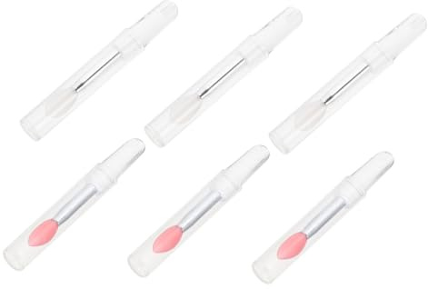 ABOOFAN 6 Stück Teiliges Silikon Lippenmasken Lidschattenpinsel mit Abnehmbaren Kappen Präziser Applikator für Lippenstift und Augen make up Tragbar für Damen und Professionelle Anwendung
