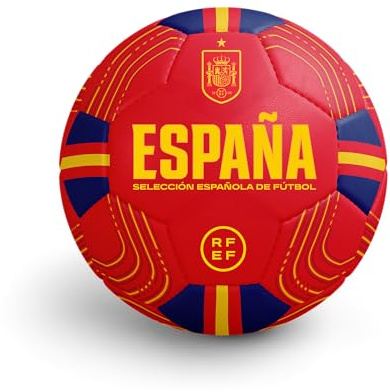 RFEF BALÓN ESPAÑA 2026 – Balón de Fútbol Oficial Inspirado en la Selección Española – Diseño Rojo con Detalles en Amarillo y Azul, Escudo Gráficos de la Roja