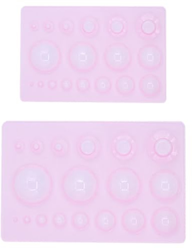 SUPVOX 2pcs Polymer Clay Molds DIY Craft Tools Half Sphere Round Silicone Molds for Jewelry Casting and Clay Artwork Small Large for Oven Bake Modeling