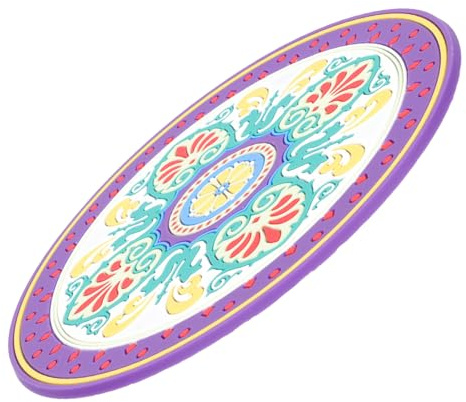 Tappetino per Meditazione per Ciotola Sonora in Pvc Porpora | Motivo Floreale Delicato, Leggero e Portatile, Adatto a Ciotola di Cristallo e Ciotola Sonora
