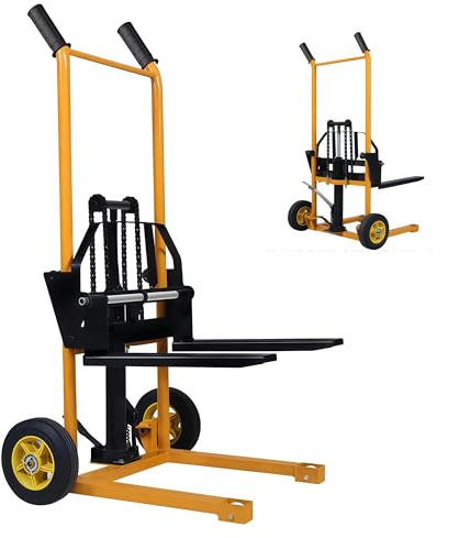 Carretilla elevadora de Transporte móvil Apiladora de palets - Apilador Manual - Elevador Hidráulico Portátil de Materiales 200kg Elevador Hidráulico de Materiales