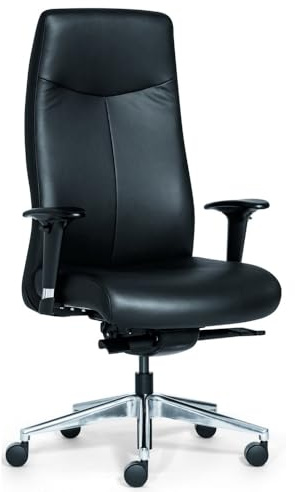 Rovo Chair Bürostuhl/Chefsessel ROVO XL Echtleder schwarz