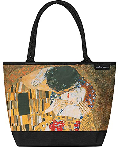 VON LILIENFELD Bolso Arte Gustav Klimt: El beso Señoras Motivo Shopper Dimensiones cm 42 x 30 x 15 Bolso Playa Oficina