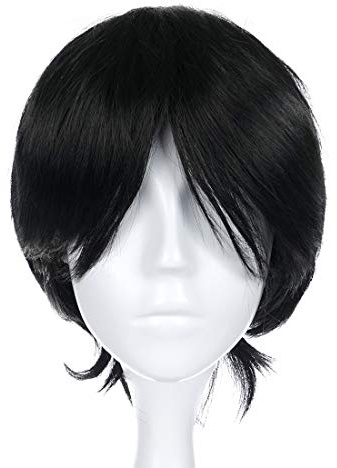 CoolChange Cosplay Perücke von Monkey D. Ruffy für Fans | Schwarz | 24 cm x 8 dm