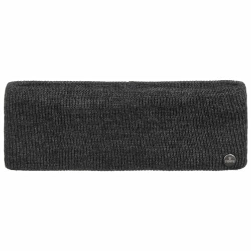 LIERYS Mono Stirnband Damen/Herren 8 cm breit - Made in Germany - dreilagiges Strickband gefüttert mit Baumwolle - Rippstrick Ohrenwärmer 54-60 cm - Ohrenschutz Herbst/Winter