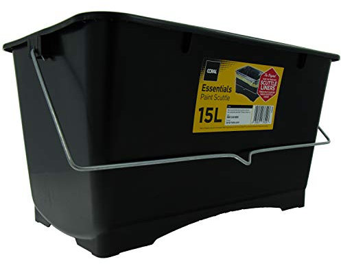 Coral 73322 Essentials Plastic Paint Scuttle Container with Metal Handle for Paints and Paste 15 Litre