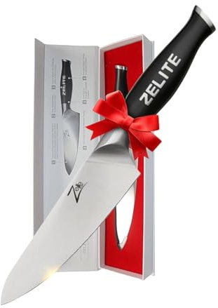Zelite 15,2 cm Kochmesser, Profi Messer aus Deutschem Edelstahl, Japanisch Inspirierte Scharfe Messer für Küche, Scharfes Koch-Messer zum Schneiden Hacken Zerkleinern, Küchenmesser Extrem Scharf