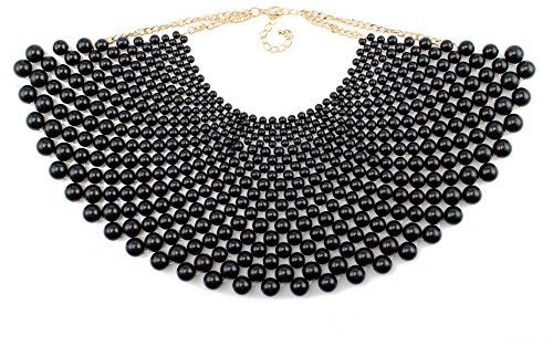 Florate Big Chunky Ball Beaded Choker Collar Pendant Necklace for Women Handmade Chain Metal Statement Jewelry, Acrylic, bead