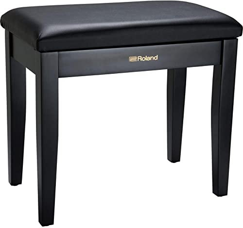 Roland Piano Bench In Satin Black with Vinyl Seat And Music Compartment - Rpb-100Bk, 55.5 X 32 X 55.5 Cm
