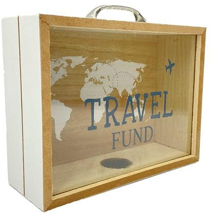 Out of the blue Accessorio Decorativo/Portavalori da Viaggio in Legno/Dimensioni: 21x16,5x7,5 cm