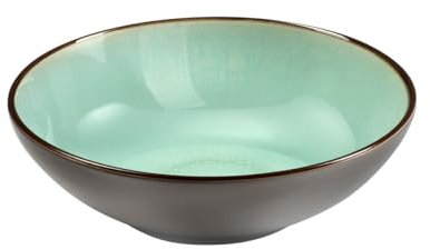 Médard de Noblat - Assiette salade et pâtes - D18 cm - Feeling - Grès - Lot de 6 - Vert Jade