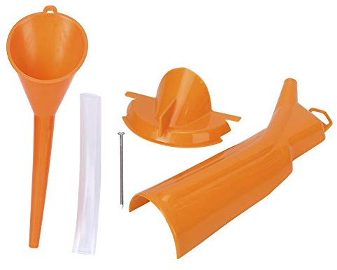 Ölfiltertrichter, tropffreier Ölfiltertrichter für Motorrad, langer Hals, praktisches Zubehör, Schwarz (Orange)