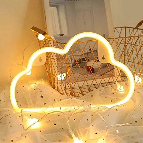 Taeku Letrero de Neón LED, 3D Decoración de Pared Signos Luces de Neón Colgantes USB Para la Iluminación del Dormitorio Fiesta Niños Habitación (Nube Blanco)