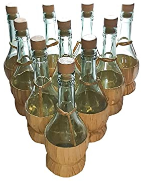 Generico Fiaschetto con Paglia ml 375 Venduto in pacchi da 10 Pezzi Completo di Tappo Silicone