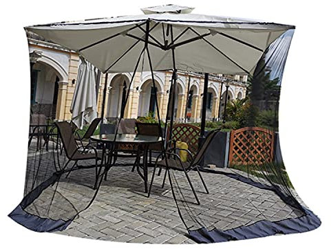 scosao Zanzariere Zanzariera per Ombrellone da Giardino da Esterno Copertura, Patio Umbrella Zanzariera a Rete, con Zippered Mesh, per Il Patio Ombrello, Mobili da Giardino, 350 x 240cm,