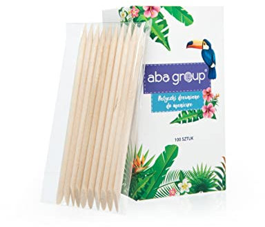 Aba Group Nagelhautentferner aus Holz - Multifunktional Nagelhautschere Set - Doppelseitige Cuticle Pusher - Robust Nagelschieber Orangenbaum - Nagelhautschieber 100 Stück