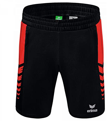 Erima unisex - barn Six Wings Worker Short (1152210), svart/röd, 128
