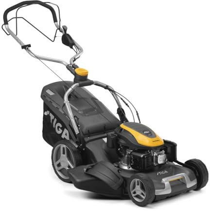 STIGA Combi 955 V Benzin-Rasenmäher, 196 cc, 53 cm – Zentrale 5-Stufen Einstellung, 70 l Fangkorb – Rasenflächen bis 2.000 m²