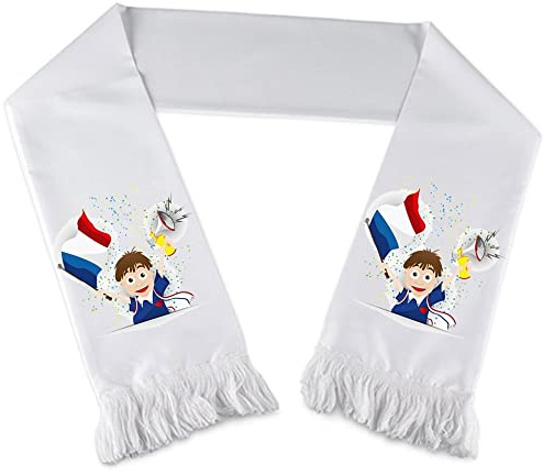 Ocadeau Sciarpa bianca personalizzata con foto o logo – Stampa alle estremità – Idea regalo originale personalizzata