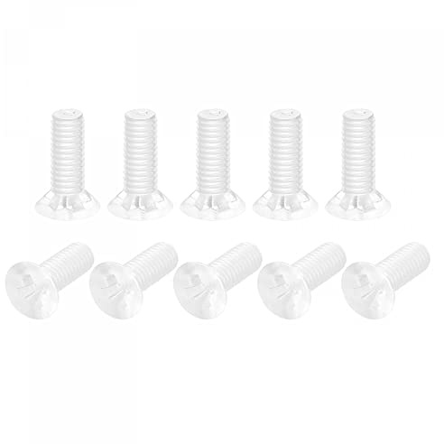 sourcing map M3 x 8mm Vis Plastique Cruciforme Tête Plate Pour Machine PC Boulons Transparent 25Pcs