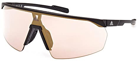 adidas Sport SP0075 Sonnenbrille Damen, Sportliche und Leichte Sonnenbrille, Maskenförmige Linse, Braune Verspiegelte Gläser, Mattes Schwarz