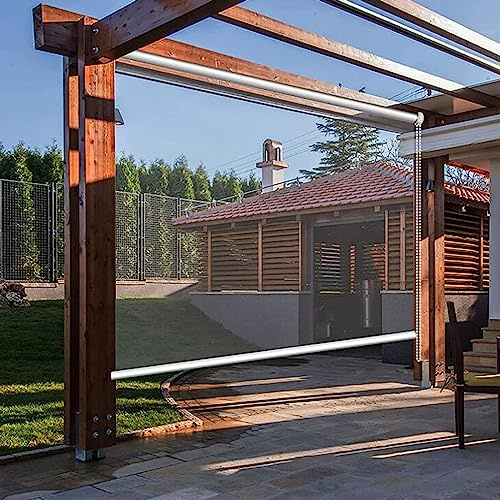 Transparente wasserdichte PVC Rollo,Wärmeisoliert,Staubdicht,Rollos für den Garten im Freien,Wetterfest,ohne den Genuss der Außenlandschaft zu beeinträchtigen,Breite x Höhe (180x220cm)