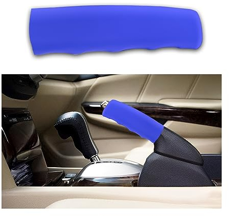 JNNJ Fundas Protectoras Pomo Cambio, Silicona Cubierta De La Perilla Coche, Funda Antideslizante De Silicona Universal Para Palanca De Cambios, Accesorios Coche Funda Freno Mano Interior(Azul)