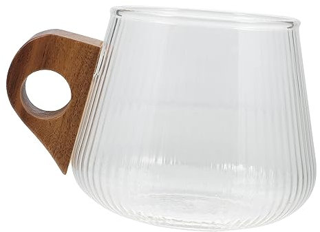 BESTonZON 1pc Stylish Glass Coffee Cup Handle Tea Container for Hot Cold Drinks Chic Design for Home and Restaurant Use