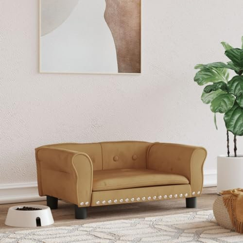 Festnight Hundebett Kleine Mittlere Grosse Hunde Katzenbett Haustierbett Hundesofa Hundecouch Haustiersofa Katzensofa Kleine Katzen Haustier Hundekissen Hunde Bett Braun 70x45x30 cm