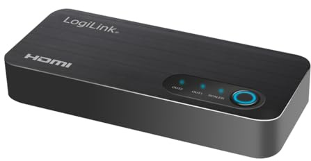 LogiLink HDMI Splitter 1 x 2 Port Distributes 1 HDMI Signal (1 x Input/Source) to 2 Devices such as TV, Projector ... (2 x Output), in 4K/60 Hz, HDCP, HDR, CEC, Downscaler