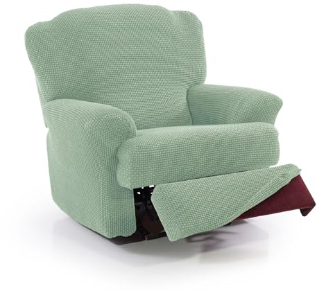 FAVERTI® Super elastischer Relaxsesselbezug von 70 bis 90 cm | Modell Novelle | Türkis | Bezug für Liegesessel mit separaten Füßen | Hochwertiger Schutz aus Jacquard-Stoff in Baumwolloptik